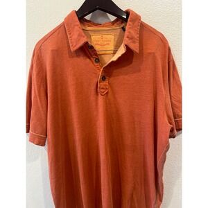 Tommy Bahama Polo Shirt Short Sleeve Men Large Casual Orange